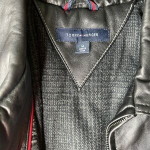 Tommy Hilfiger Black Leather Bomber Jacket
